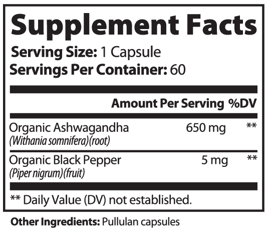 Sente Wellness Ashwagandha Root Complex 650 mg