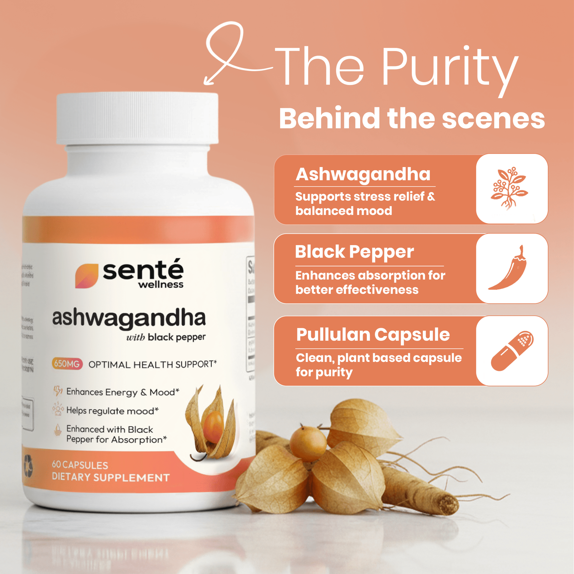 Ashwagandha Root Complex 650 mg - Sente Wellness