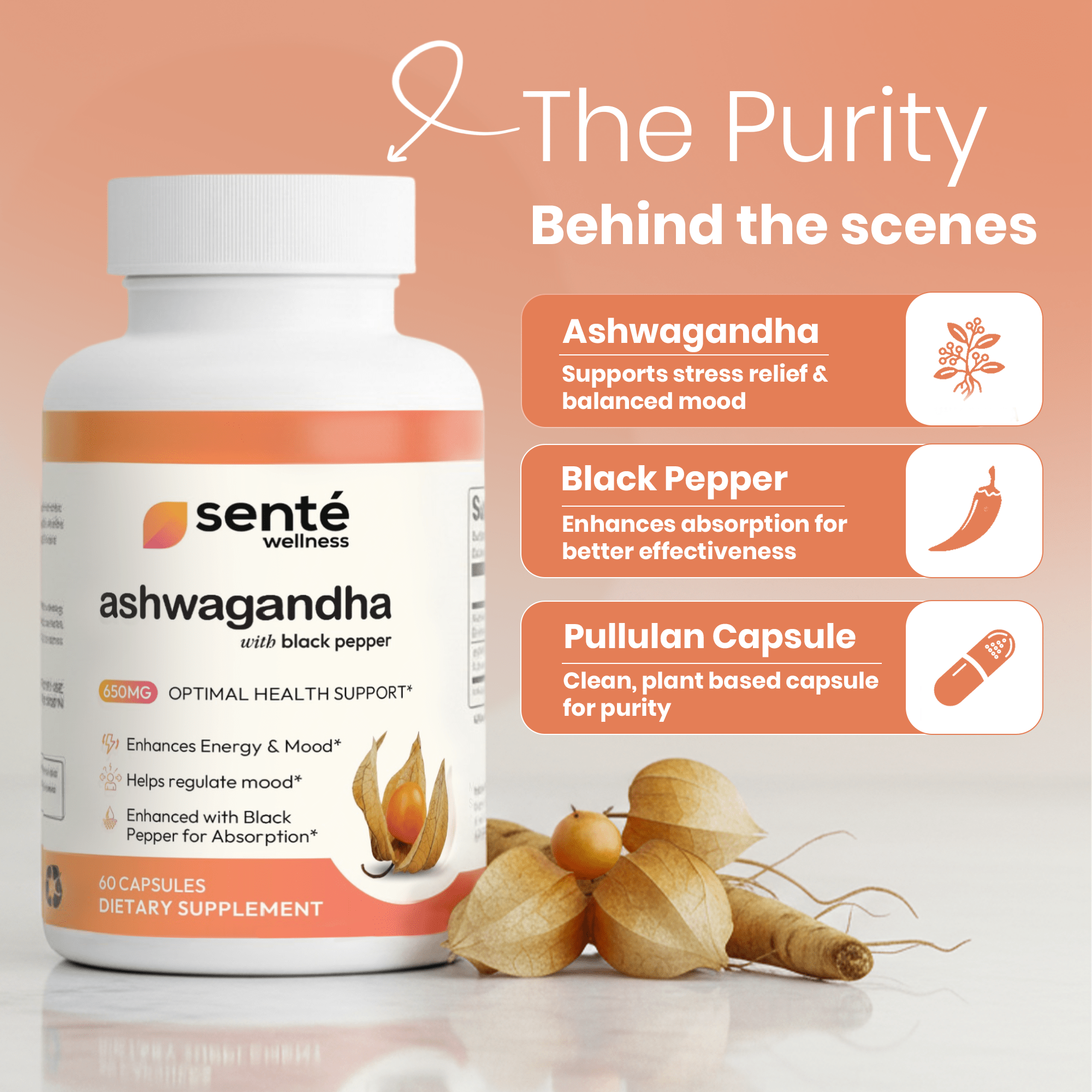 Ashwagandha Root Complex 650 mg - Sente Wellness