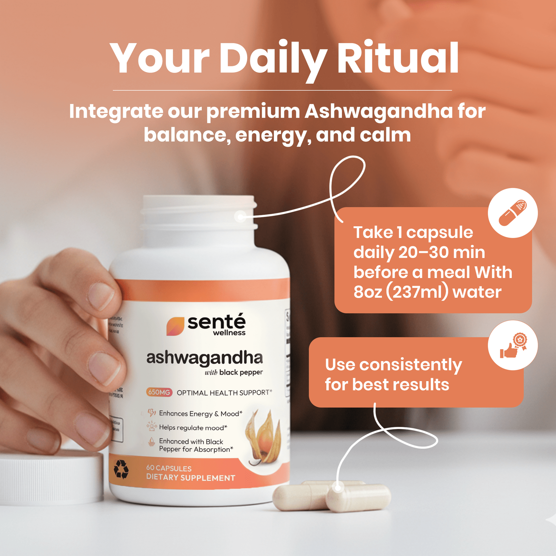 Ashwagandha Root Complex 650 mg - Sente Wellness